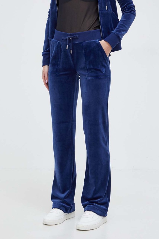 Juicy Couture velúr melegítőnadrág elasztánnal sötétkék JCAP180.484