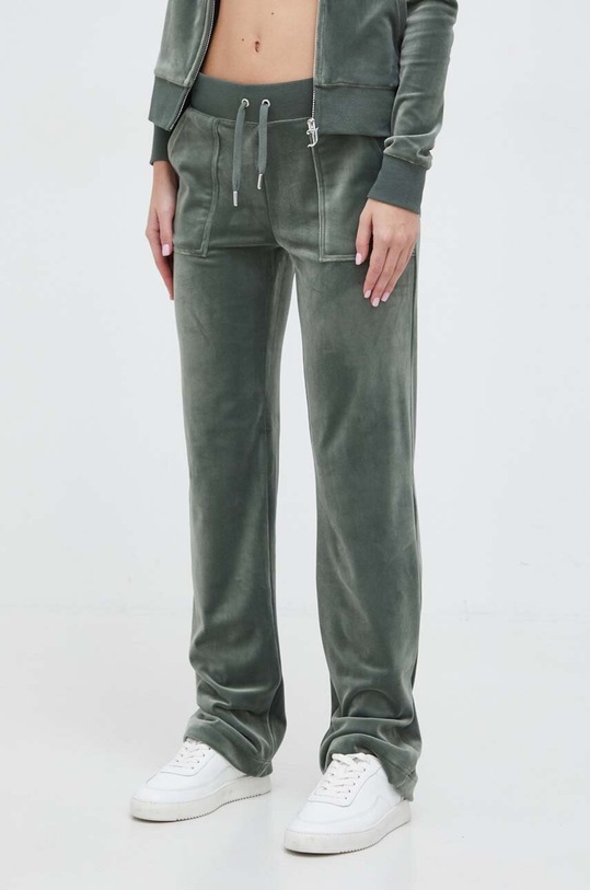 Juicy Couture melegítőnadrág elasztánnal zöld JCAP180.482