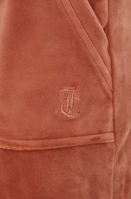 Juicy Couture spodnie dresowe welurowe brązowy JCAP180G.621