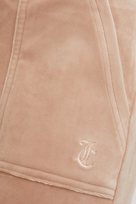 Juicy Couture spodnie dresowe welurowe beżowy JCSEBJ001G.506