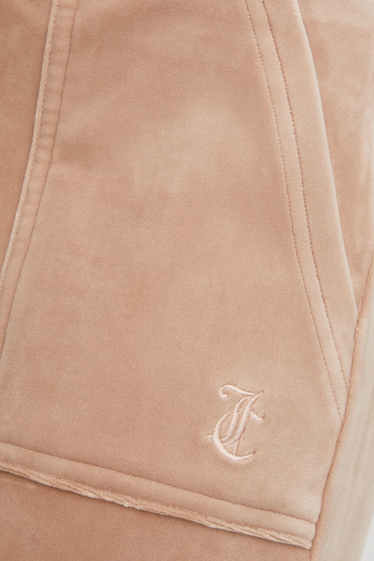 Juicy Couture spodnie dresowe welurowe beżowy JCSEBJ001G.506