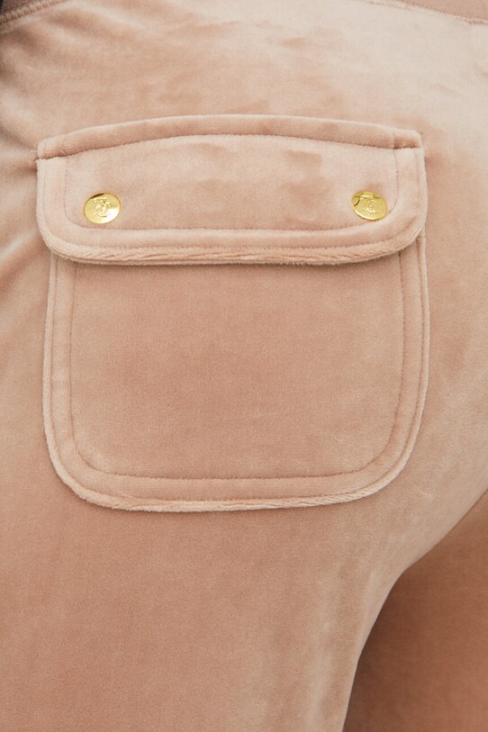 Juicy Couture spodnie dresowe welurowe JCSEBJ001G.506 beżowy