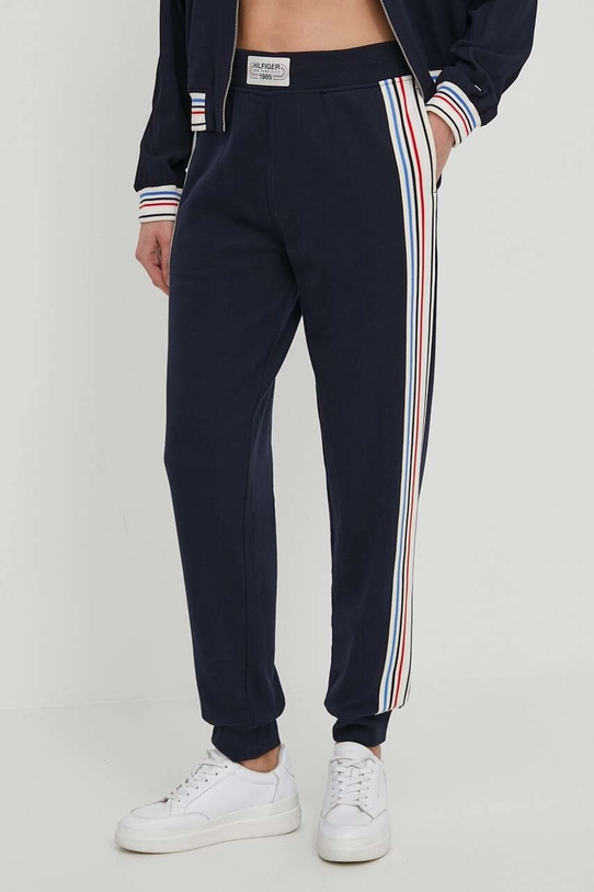 Tommy Hilfiger spodnie dresowe bawełniane aplikacja granatowy WW0WW42471