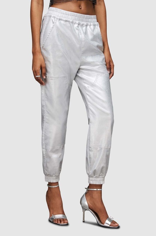 AllSaints pantaloni de bumbac Yara WE049Z argintiu SS24