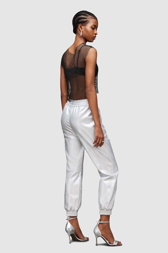 AllSaints pantaloni de bumbac Yara argintiu WE049Z
