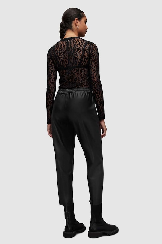 Δερμάτινο παντελόνι AllSaints Jen μαύρο WL177Z