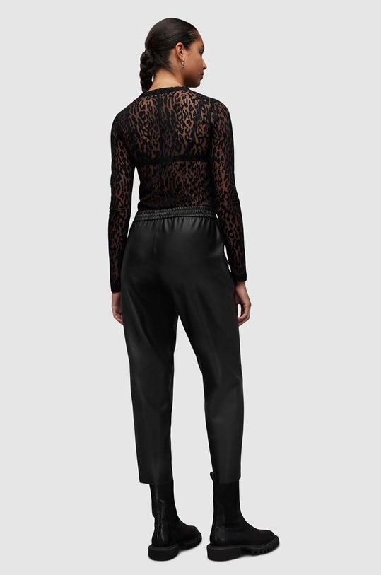 Kožené nohavice AllSaints Jen čierna WL177Z
