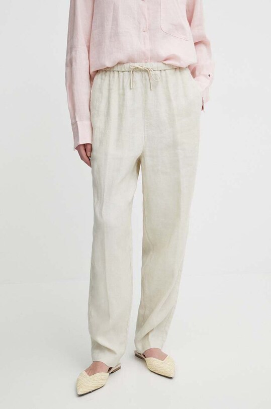 Tommy Hilfiger pantaloni din in drept bej WW0WW41347