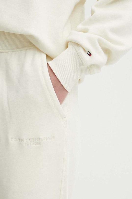 Tommy Hilfiger pantaloni de trening din bumbac bej WW0WW41573