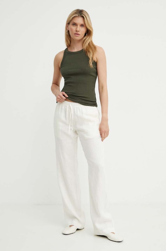 Samsoe Samsoe pantaloni din in HOYS F23900002 bej AW25