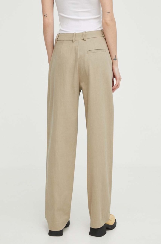 Îmbrăcăminte Samsoe Samsoe pantaloni din amestec de in F24100024 bej