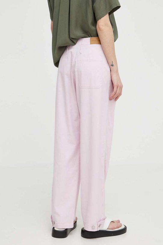 Îmbrăcăminte Samsoe Samsoe pantaloni din amestec de in F24100001 roz