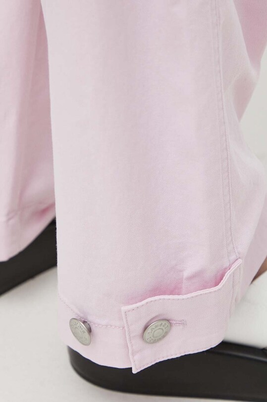 Samsoe Samsoe pantaloni din amestec de in roz F24100001