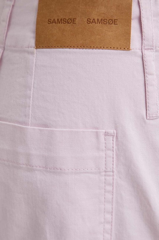 Samsoe Samsoe pantaloni din amestec de in F24100001 roz