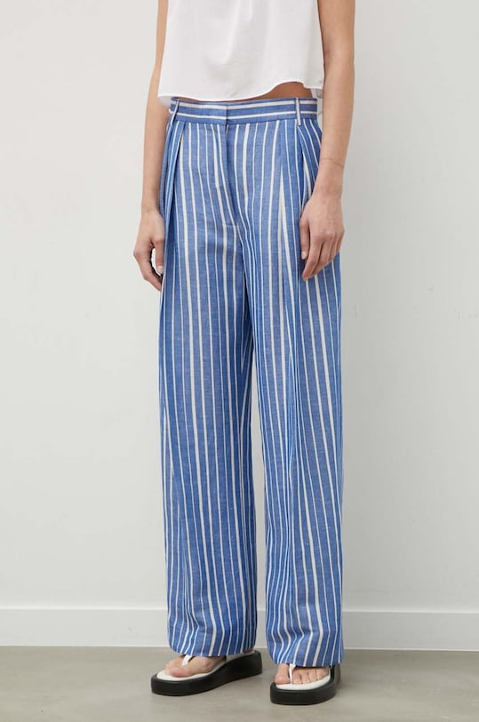 Day Birger et Mikkelsen spodnie lniane DAY65243020 niebieski SS24