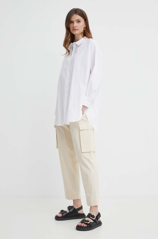 Bavlněné kalhoty Twinset 241TT2052 béžová SS24