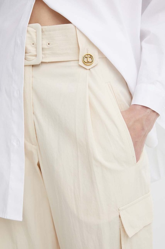 Bavlněné kalhoty Twinset béžová 241TT2052