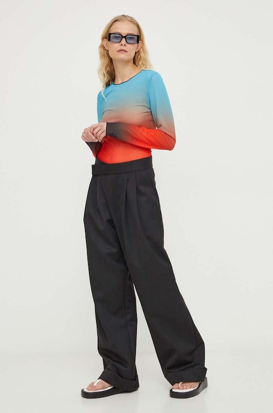 Won Hundred pantaloni din lână 2695.14221 negru SS24
