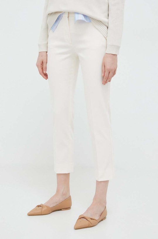 Weekend Max Mara spodnie z elastanem beżowy 2415131031600