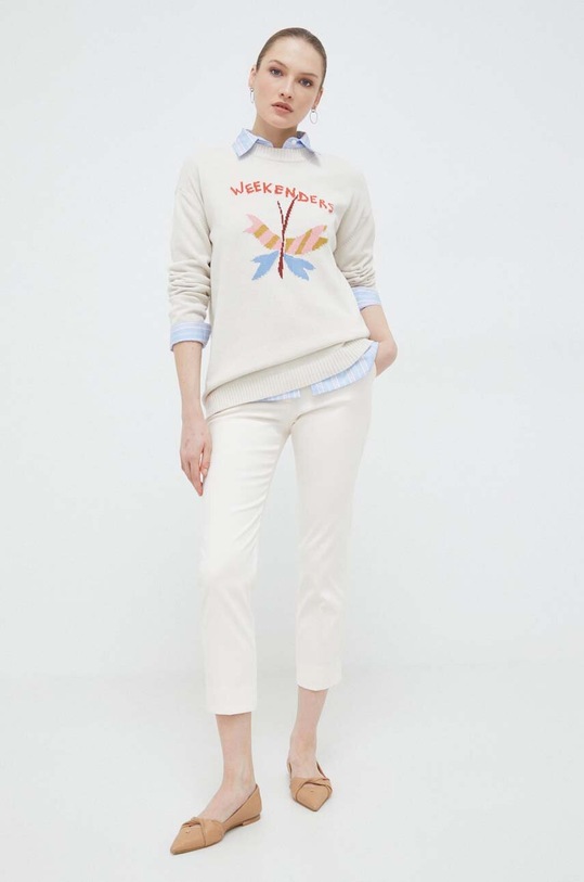 Weekend Max Mara spodnie 2415131031600 beżowy SS24