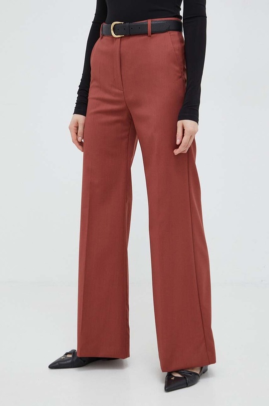 Weekend Max Mara pantaloni de lână panza rosu 2415131081600