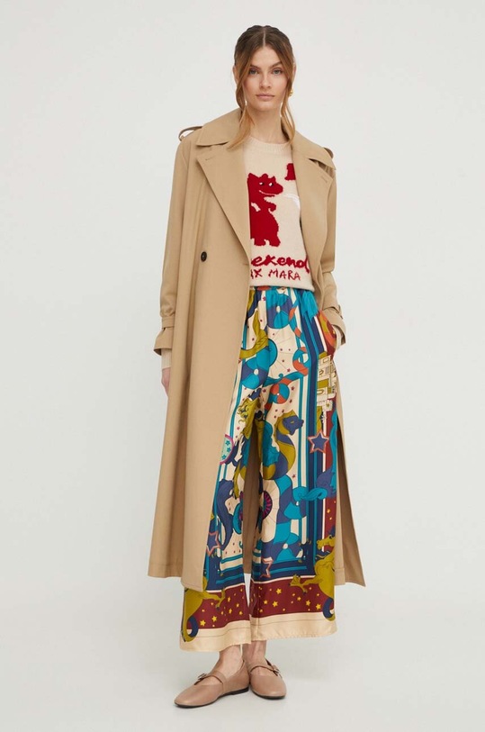 Weekend Max Mara spodnie jedwabne 2415131151600 multicolor SS24