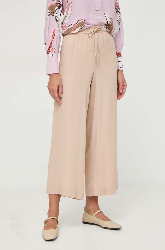 Marella pantaloni con aggiunta di seta 2413131134200 beige SS24