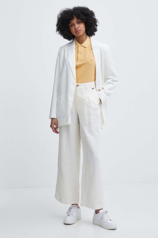 Pepe Jeans spodnie lniane MAE PL211740 beżowy SS24