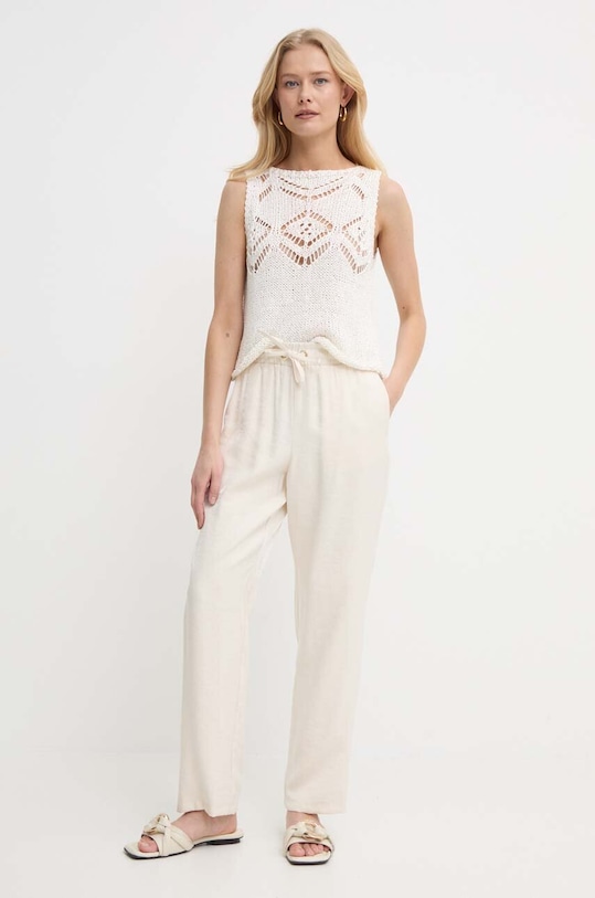 Liu Jo spodnie tkanina beżowy MA4353.T3406