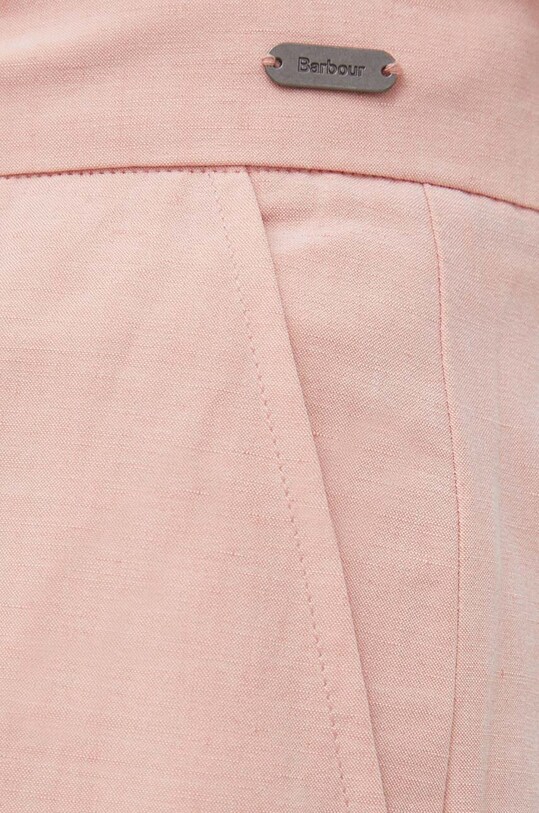 Παντελόνι με λινό μείγμα Barbour LTR0360 ροζ