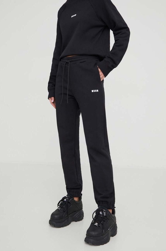 MSGM pantaloni de trening din bumbac negru 2000MDP500.200000
