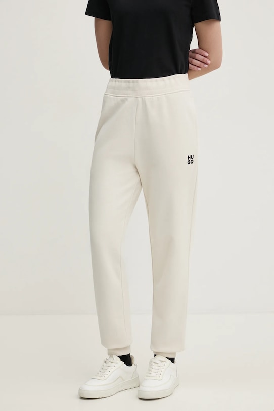 HUGO pantaloni de trening din bumbac bej 50522417