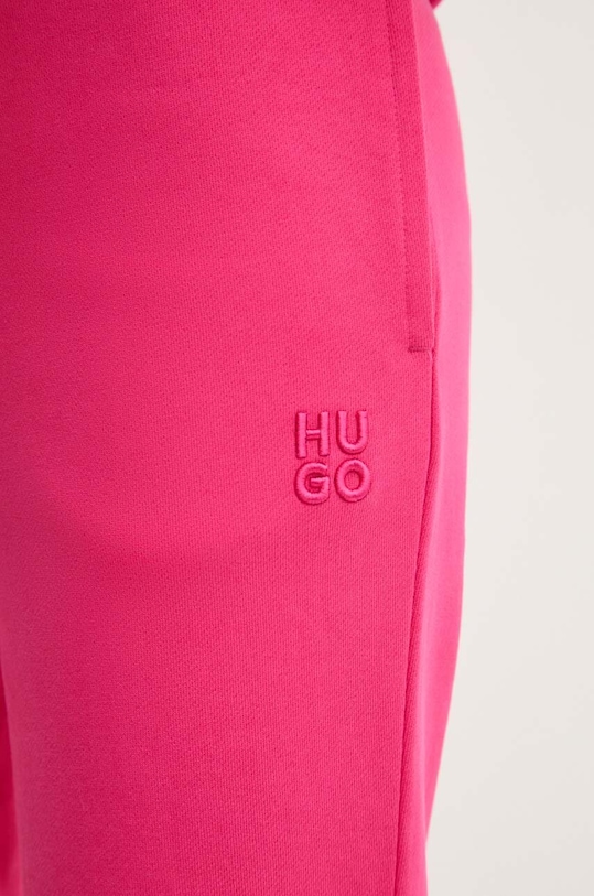 Βαμβακερό παντελόνι HUGO ροζ 50522417