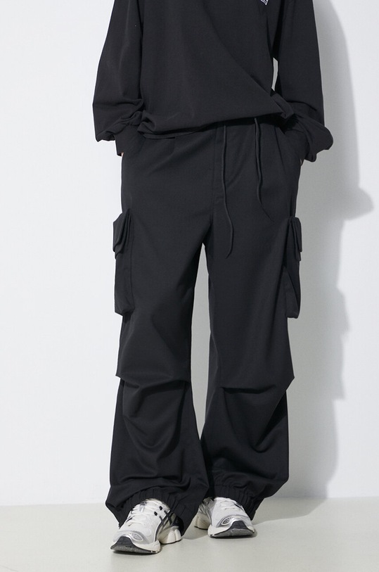 Kalhoty s příměsí vlny Y-3 Refined Woven Cargo IN4373 černá SS24