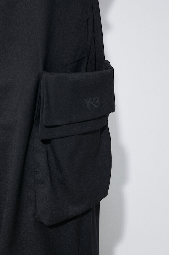 Kalhoty s příměsí vlny Y-3 Refined Woven Cargo černá IN4373