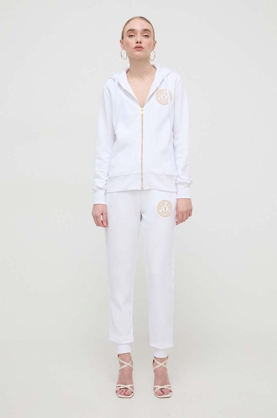 Versace Jeans Couture spodnie dresowe bawełniane 76HAAT02.CF01T biały SS24