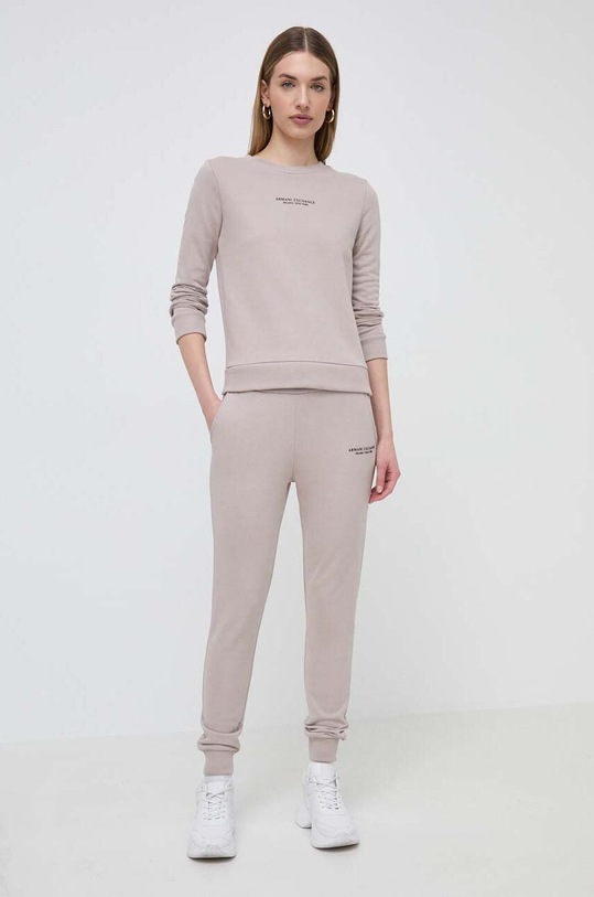 Armani Exchange pantaloni de trening tricotaj bej 8NYPBA.YJE5Z