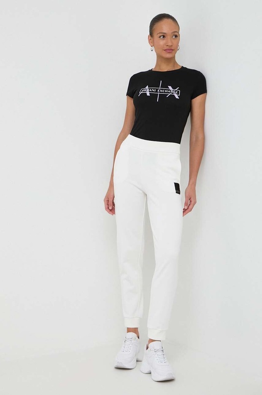 Bavlnené tepláky Armani Exchange 3DYP91.YJFDZ béžová SS24