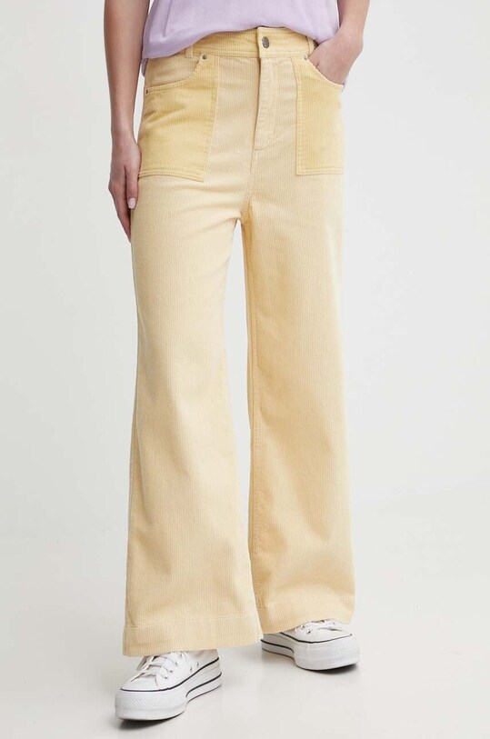 Billabong pantaloni de catifea cord Since 73 drept galben UBJNP00183