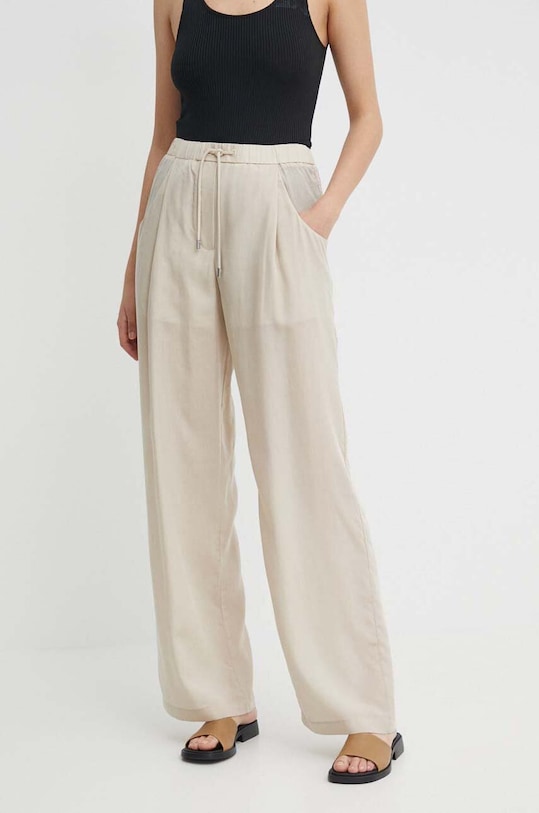 Emporio Armani pantaloni drept bej 3D2P93.1NKGZ