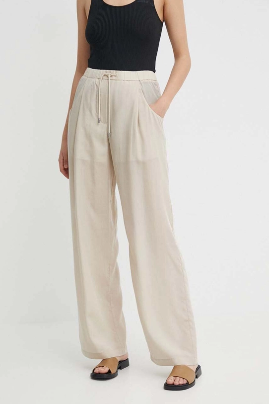 Emporio Armani pantaloni drept bej 3D2P93.1NKGZ