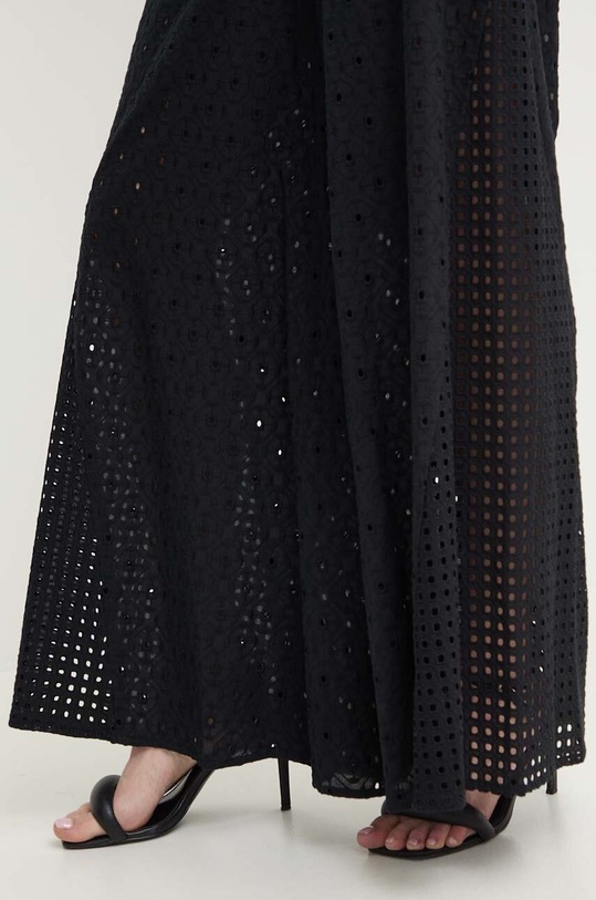 Twinset pantaloni de bumbac negru 241AT2076