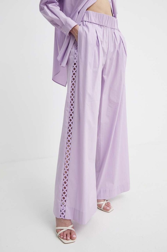 Twinset spodnie z elastanem fioletowy 241AT2089