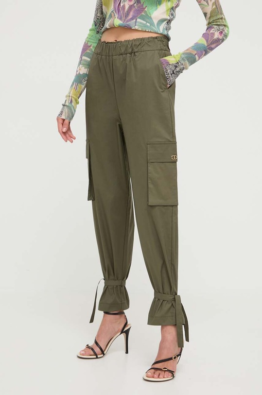 Twinset pantaloni alta verde 241TF2018