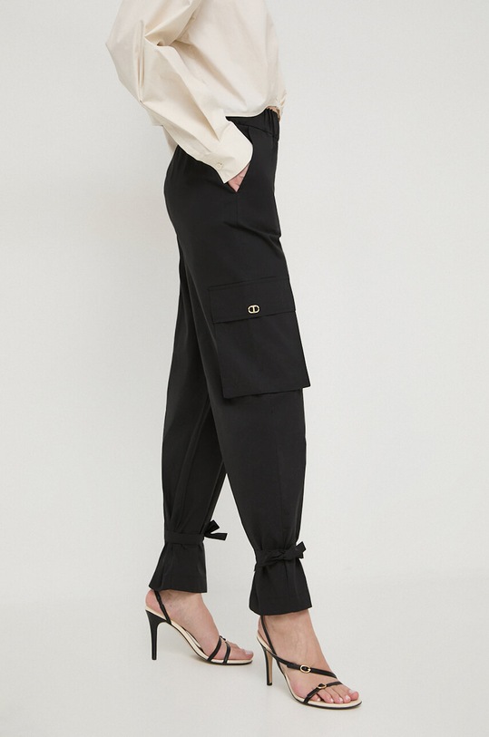Twinset spodnie z elastanem czarny 241TF2018