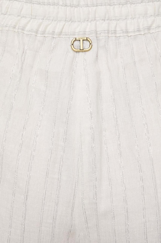 Twinset pantaloni in lino misto beige 241TT2222