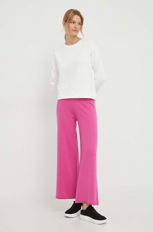 United Colors of Benetton spodnie dresowe z domieszką wełny 1035DF00F różowy AW24