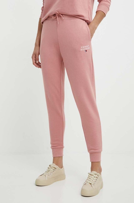 Tommy Hilfiger spodnie lounge z elastanem różowy UW0UW04522