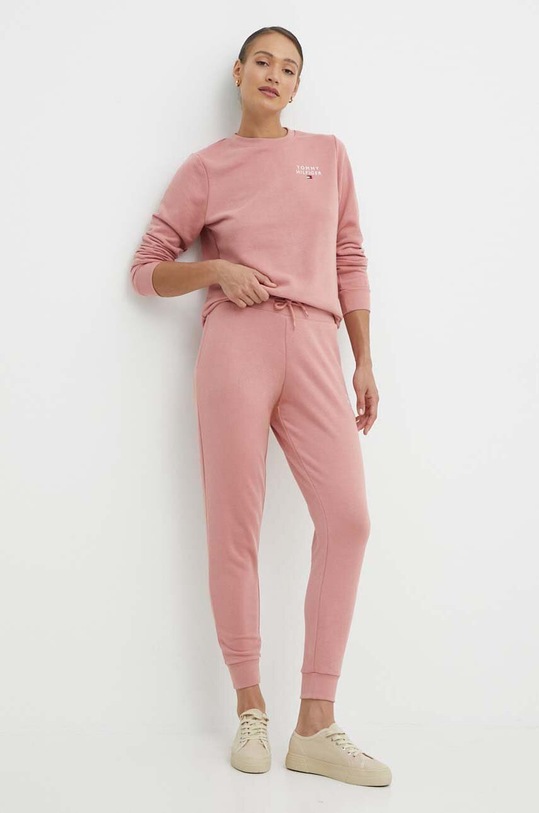 Tommy Hilfiger spodnie lounge UW0UW04522 różowy AW24