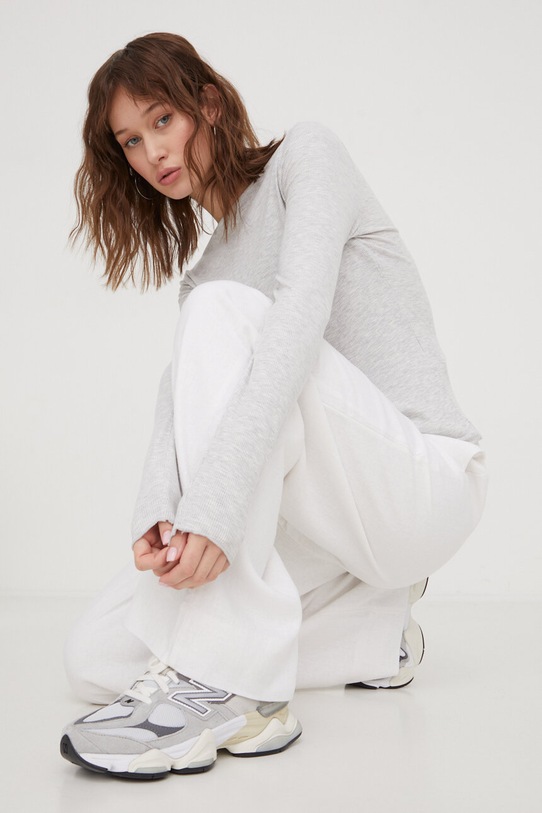 Abercrombie & Fitch spodnie lniane KI156.4121.100 biały SS24